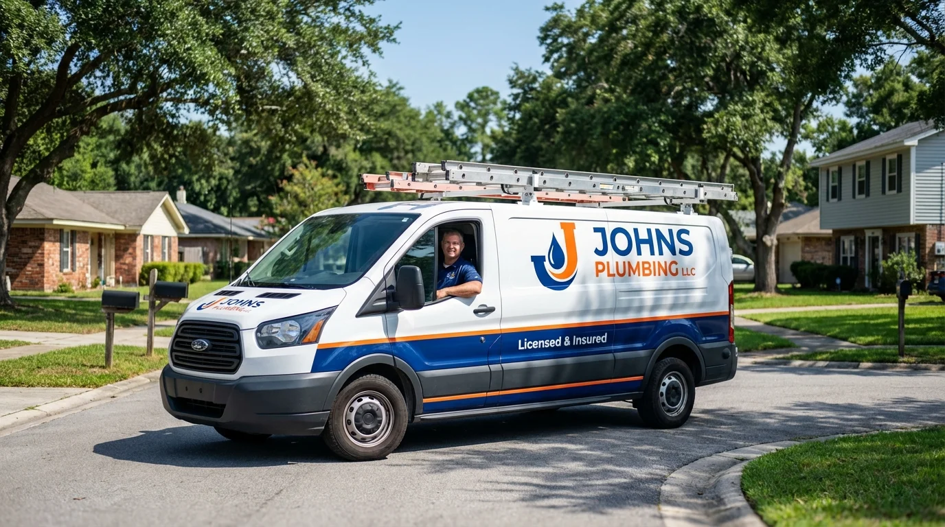 Johns Plumbing LLC service van in Loma Linda, CA