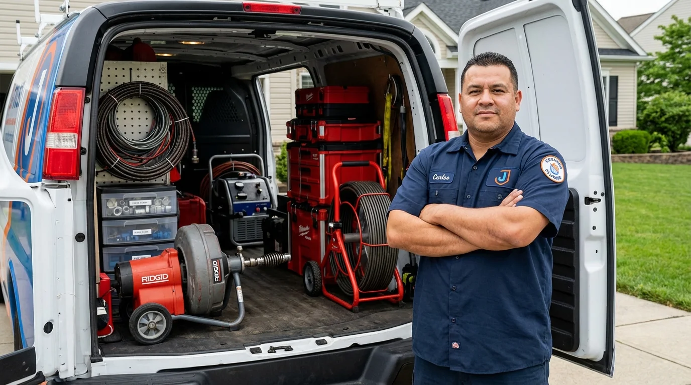 Professional drain cleaning equipment and Johns Plumbing LLC plumber in Loma Linda