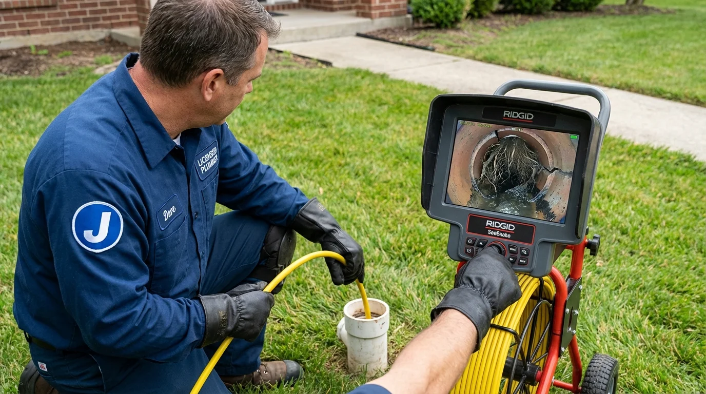 Sewer camera inspection being performed by Johns Plumbing LLC in Loma Linda