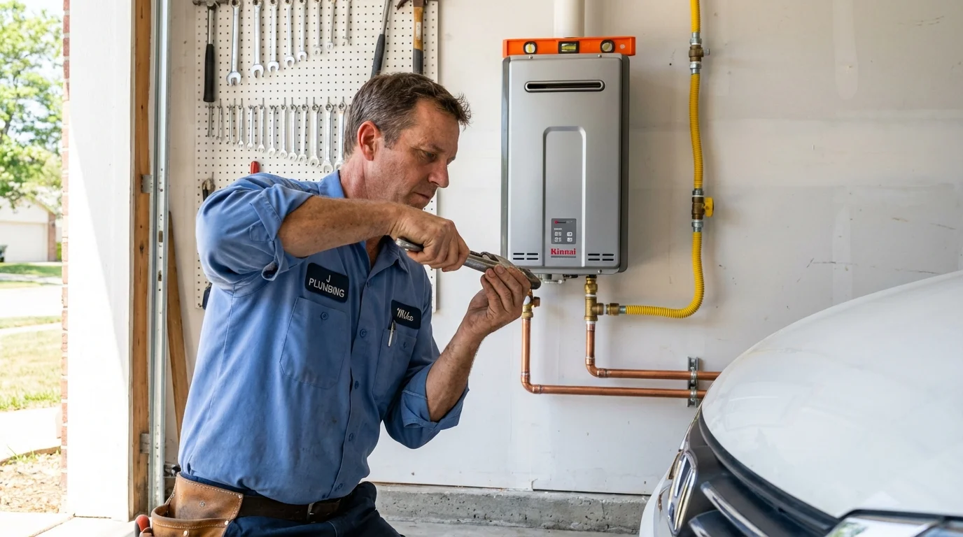 Tankless water heater installation by a Johns Plumbing LLC plumber in Loma Linda